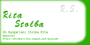rita stolba business card